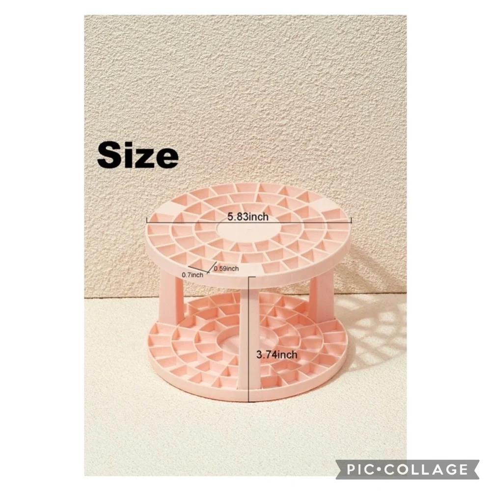 Pink makeup brush storage stand